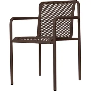 Chaise en acier marron avec accoudoirs 80x60cm Dapple - Ferm living pas cher
