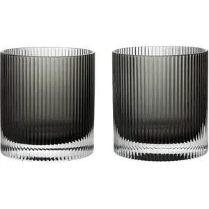 Ferm Living - Verre Ripple - Gris - Verre soufflé bouche pas cher