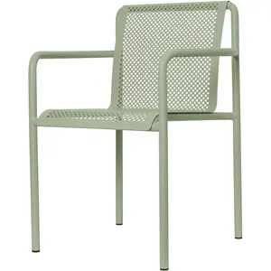 Chaise en acier vert pâle avec accoudoirs 80x60cm Dapple - Ferm living pas cher