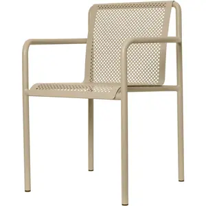 Chaise en acier beige avec accoudoirs 80x60cm Dapple - Ferm living pas cher