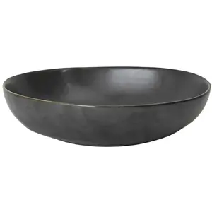 Ferm Living - Assiette creuse Flow - Noir - Grès émailléVendu parmade-in-design