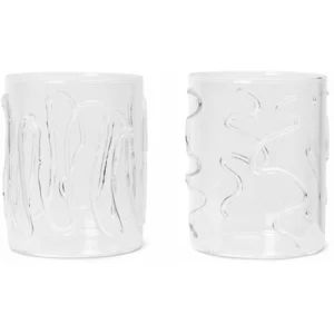 Ferm Living - Verres Doodle - Set de 2 Transparent L