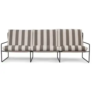 Canapé Desert Stripe 3 places - Black/Chocolate Ferm LIVING pas cher