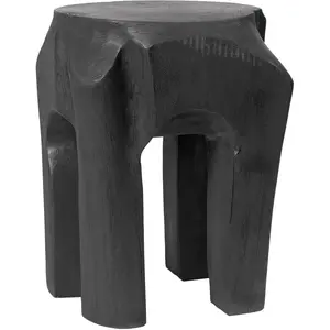 Tabouret en teck noir 40 x 32 cm Root - Ferm Living pas cher