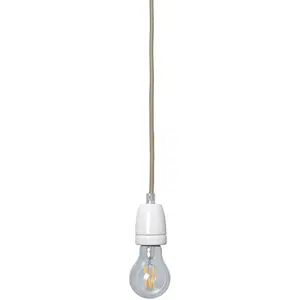 Ferm Living - Système électrique Lampes rotin - Blanc - Porcelaine pas cher