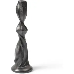 ferm LIVING Bougeoir Gale, noir, 25,4 cm, aluminium
