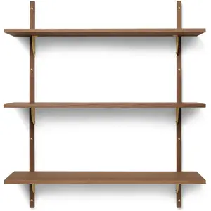 Triple étagère en chêne foncé 87cm Sector - Ferm living pas cher