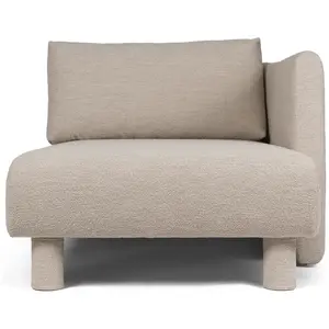 Ferm Living - Canapé Dase bouclé méridienne droite Beige taille unique
