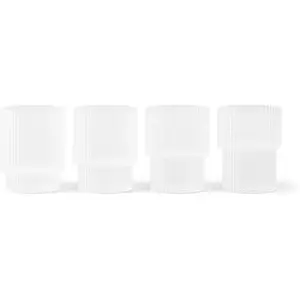 ferm LIVING Verre Ripple Small, blanc, 60 ml, verre, set de 4 pièces