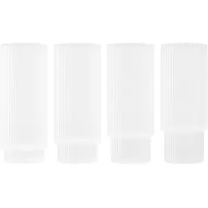 ferm LIVING Verre à long drink Ripple, blanc, 300 ml, verre, 4 pièces pas cher