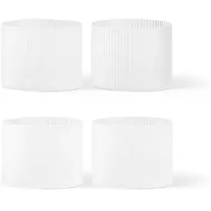 ferm LIVING Verre Ripple Low, blanc, 200 ml, verre, set de 4 pièces pas cher