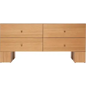 Console en chêne naturel 135x45x62cm Kuben - Ferm living pas cher