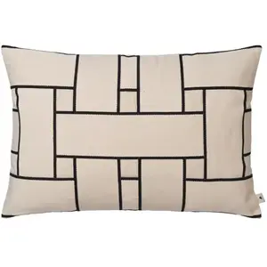Housse de coussin Lattice Offset  Ferm Living Blanc cassé 40x60Vendu parsmallable