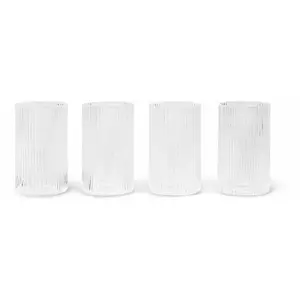 Comparateur de prix : Ferm Living - Verres Ripple - Set De 4 - Transparent  - Transparent