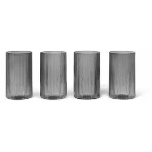 Comparateur de prix : Verres Ripple - Set de 4 - gris fumé Ferm LIVING