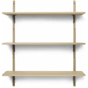 Étagère chêne naturel et laiton noir T/W Sector - Ferm Living