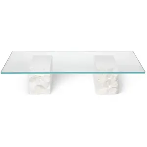 Table basse en marbre et verre Bianco Curia - Ferm Living