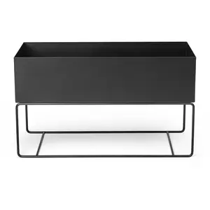 ferm LIVING Plant Box Large, noir, 77 x 34 x 45 cm, acier