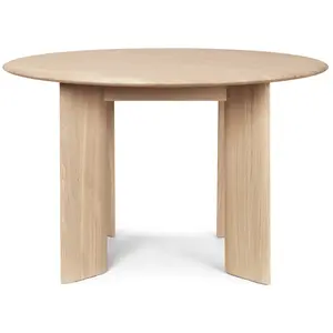 Table ronde en chêne huilé blanchi 117 cm Bevel - Ferm Living pas cher