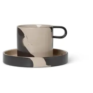 Tasse et soucoupe Inlay Ferm LIVING pas cher