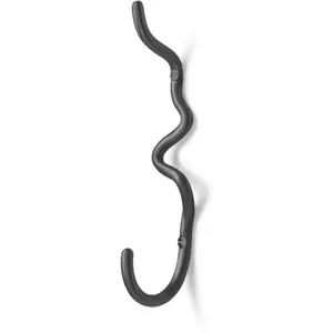Comparateur de prix : ferm LIVING Crochet Curvature, hauteur 19,7 cm, noir, laiton