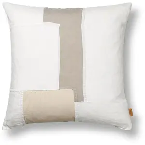Ferm Living - Coussin Part patchwork en lin  Blanc 50x50Vendu parsmallable
