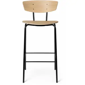 Chaise de comptoir en chêne huilé blanc Herman - Ferm Living pas cher