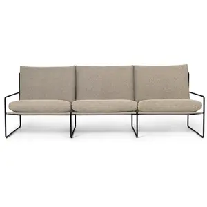 Canapé 3 places extérieur sable et métal noir Desert - Ferm Living pas cher