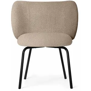 Chaise de salle à manger Rico - sand(Bouclé) - noir Ferm LIVING pas cher