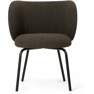 Chaise en tissu noir sur pieds noirs 69 x 69 cm Rico - Ferm Living pas cher