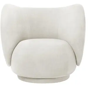 Fauteuil lounge blanc brossé Rico - Ferm Living