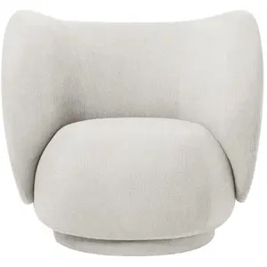 Fauteuil lounge blanc bouclé Rico - Ferm Living