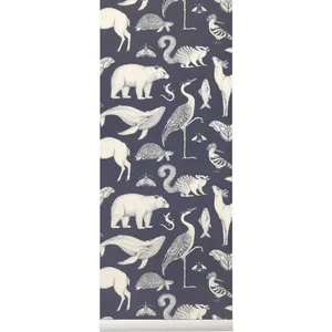 Papier peint animaux bleu Katie Scott - Ferm Living