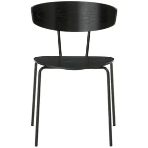 Chaise empilable bois et métal Herman Noir - Ferm Living pas cher