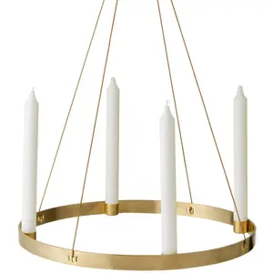 ferm LIVING Bougeoir Circle, Ø 38 cm, poli, laiton pas cher