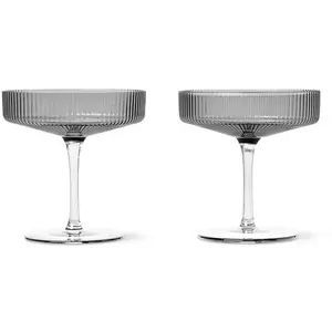 Comparateur de prix : Ferm Living Coupes À Champagne Ripple - Gris Fumé - Taille Unique