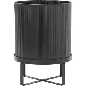 Grand cache-pot en acier noir Bau Pot - Ferm Living pas cher