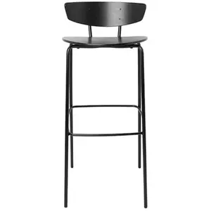 Chaise de bar en métal noir M 76 cm Herman - Ferm Living pas cher