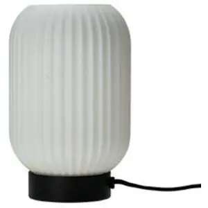 Dyberg Larsen Lampe à poser petite couleur verre noir, h 23 cm d 14 cm - riflet pas cher