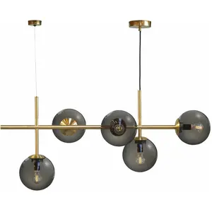 Dyberg Larsen Como suspension, à 5 lampes, laiton pas cher