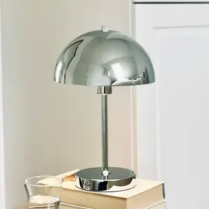 Lampe à poser en métal chrome, h 30 cm d 20 cm - stockholm pas cher