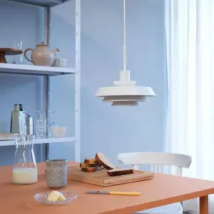 Comparateur de prix : Dyberg Larsen Suspension en métal blanc mat, h 9 cm d 30 cm - dl30