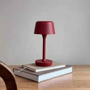 Lampe à poser métal rouge, h 25,5cm d 12cm - flow pas cher