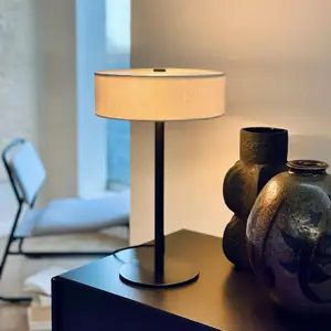 Dyberg Larsen Lampe à poser Calix, noir/couleur naturelle, 40 cm pas cher