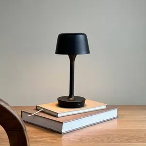 Dyberg Larsen Lampe à poser LED rechargeable Flow, noir, hauteur 25 cm pas cher