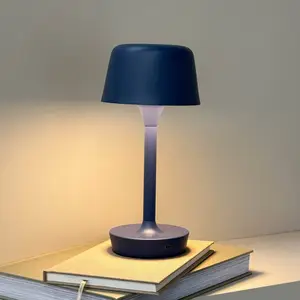 Dyberg Larsen Lampe à poser LED rechargeable Flow, bleu, hauteur 25 cm pas cher