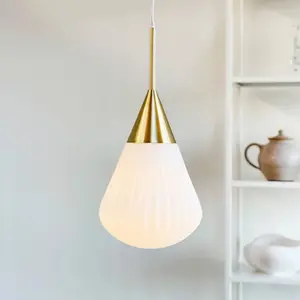 Comparateur de prix : Dyberg Larsen suspension Ballon, Ø 21 cm blanc/couleur laiton