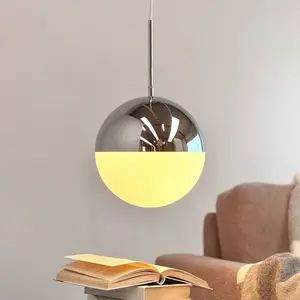 Suspension Dyberg Larsen Nova D25, opale/chrome, métal pas cher