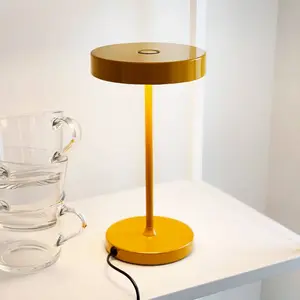 Lampe à poser en métal curry, h 25,5 cm d 14 cm - starlight pas cher