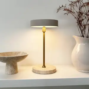 Lampe à poser en métal travertin pas cher